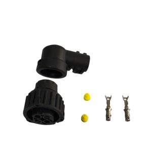 Kit Chicote 2 vias Fêmea Baioneta/Lanterna/Cebolinha/Freios/Ligação Motor/Capa 9° Graus Iveco/MB/Scania/Volvo/VW
