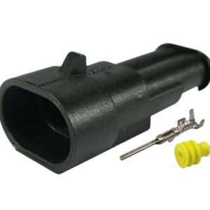 KIT CONECTOR 2 VIAS MACHO  BICO INJETOR ELETROVENTILADOR FIO 2,5 MM