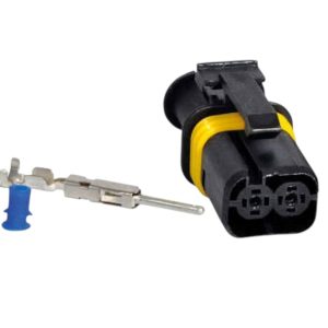 KIT CONECTOR 2 VIAS MACHO PISCA DIANTEIRO -GUIA LADO ESQUERDO