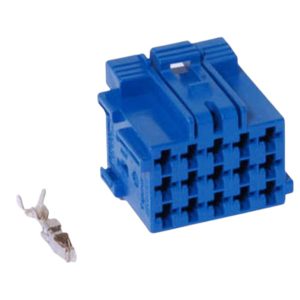 KIT CONECTOR 15 VIAS FEMEA DIAGNOSTICO CAMINHAO / ONIBUS  (AZUL)