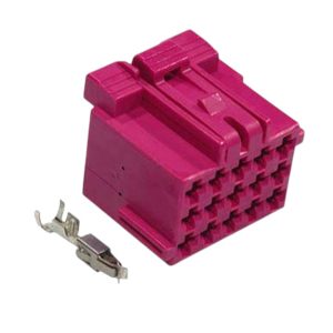 KIT CONECTOR 15 VIAS FEMEA DIAGNOSTICO CAMINHÃO/ONIBUS  (ROXO)