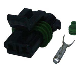 KIT CONECTOR 2 VIAS FEMEA REPARO CEBOLAO DO RADIADOR/ BOBINA / FIO 2,5 MM
