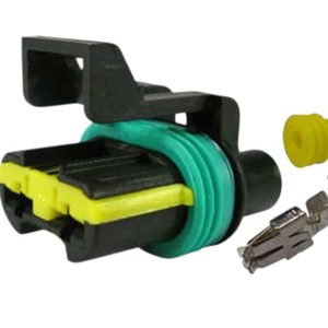 KIT CONECTOR 2 VIAS FEMEA ELETROVENTILADOR DO RADIADOR FIO 4,0 MM FIAT/ GM
