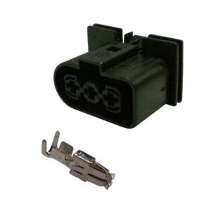 KIT CONECTOR 3 VIAS FEMEA ELETROVENTILADOR ARREFECIMENTO /SEAT/TOYOTA/ VW FIO 4,MM