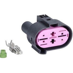 KIT CONECTOR  4 VIAS FEMEA ELETROVENTILADOR (LADO ESQUERDO) AUDI/ GM/VW / CHEVROLET