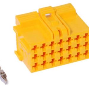 KIT CONECTOR 21  VIAS  Fêmea Módulo Eletrônico  CAMINHAO / ONIBUS  (AMARELO)