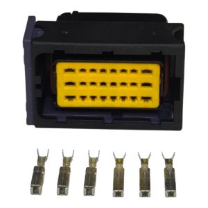 KIT CONECTOR 24 VIAS FEMEA REPARO MODULO DE LUZES IVECO PORTA TRAZEIRA / MOTOR STILO ( PRETO )