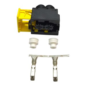 KIT CONECTOR 2 VIAS FEMEA 9,5MM REPARO INJEÇÃO ELETRONICA / ELETRICA