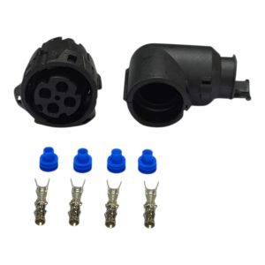 KIT CONECTOR  4 VIAS FEMEA REPARO MOTOR MAN  / VOLKSWAGEN   (PRETO )