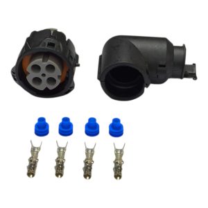 KIT CONECTOR  4 VIAS FEMEA REPARO MOTOR MAN  / VOLKSWAGEN   (CINZA )