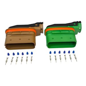 KIT CONECTORES 39 VIAS MACHO REPARO JUNÇÃO SISTEMA SCR/ ARLA, MB/ SCANIA/ VOLVO VERDE E MARROM