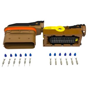 KIT CONECTORES FEMEA/ MACHO 39 VIAS REPARO MODULO ARLA MB/ TRANSMISSAO SCANIA MARROM