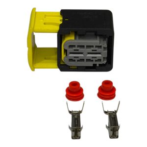 KIT CONECTOR 2 VIAS FEMEA REPARO SENSOR VOLVO (CINZA)