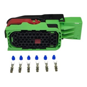 KIT CONECTOR 40 VIAS FEMEA REPARO LIGAÇAO DA CAIXA CENTRAL CHASSI / GABINE IVECO STRALLS (VERDE)