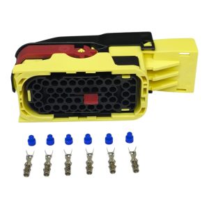 KIT CONECTOR 40 VIAS FEMEA REPARO LIGAÇAO DA CAIXA CENTRAL CHASSI / GABINE IVECO STRALLS (AMARELO)