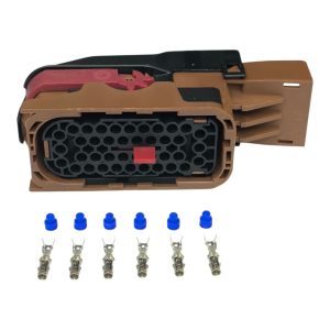 KIT CONECTOR 40 VIAS FEMEA REPARO LIGAÇAO DA CAIXA CENTRAL CHASSI / GABINE IVECO STRALLS (MARROM)
