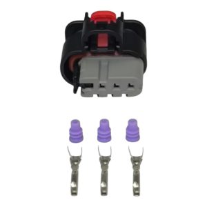 KIT CONECTOR 4 VIAS FEMEA REPARO INJEÇAO ELETRONICA  TRAVA CINZA GUIA ( 2 )