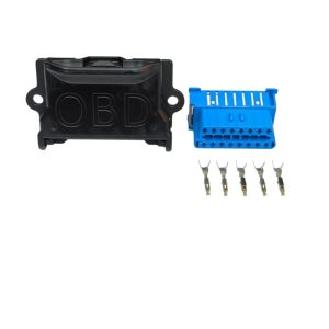 KIT CONECTOR 16 VIAS  FEMEA COM CAIXINHA REPARO OBD 2 SCANIA MERCEDES BENZ (AZUL)