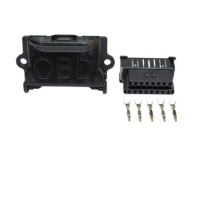 KIT CONECTOR 16 VIAS  FEMEA COM CAIXINHA REPARO OBD 2 SCANIA / MERCEDES BENZ  (PRETO)