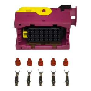 KIT CONECTOR 21 VIAS FEMEA REPARO INJEÇAO ELETRONICA ( ROXO )