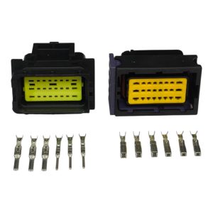KIT CONECTORES 24 VIAS FEMEA E MACHO REPARO MODULO DE LUZES  IVECO  PORTA TRAZEIRA / MOTOR STILO  ( PRETO )
