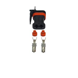 KIT CONECTOR 2 VIAS FEMEA REPARO MODULO MOTOR S6 SCANIA CODE 6B (PRETO )