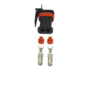 KIT CONECTOR 2 VIAS FEMEA REPARO MODULO MOTOR S6 SCANIA CODE 5A (PRETO )