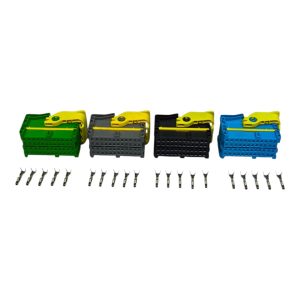 KIT CONECTORES 48 VIAS FEMEA REPARO INJEÇÃO ELETRONICA (AZUL, VERDE, CINZA E PRETO)