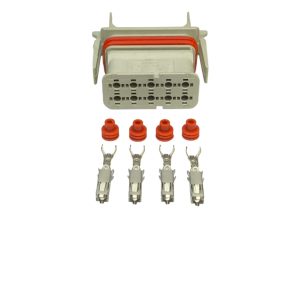 KIT CONECTOR 10 VIAS FEMEA REPARO MODULO MOTOR S6 / S8  SCANIA NTG  CODE 10  BRANCO